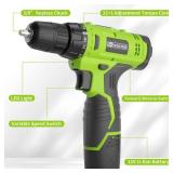 FADAKWALT Cordless Drill Set,12V Power Drill Set with Battery and Charger, Electric Driver/Drill Bits, 3/8