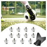 Pcmursal 12Pcs Football Cleats Screw on Studs, Football Cleats Metal Studs for Firm Surfaces Outdoor Athletic Training, The Diameter of The Spikes is 5mm