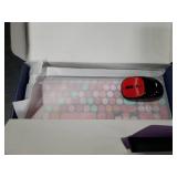 Retro Wireless Keyboard and Mouse Combo, Full-Size USB Keyboard with Round Keycaps, 2.4GHz Wireless for Desktop, Laptop and Computer BLACK