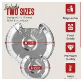 Heavy-Duty Aluminum Electric Stove Burner Covers (50 Pack) - Disposable Round Foil Liners (6 & 8 Inch), Non-Stick Drip Pan Protectors, Stove Top Covers, Great Kitchen Accessory for Easy Cleanup