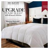 Becky Cameron Beckham Hotel Collection Full/Queen Size Comforter - 1600 Series Down Alternative Home Bedding & Duvet Insert - Pure White