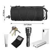 2.5L Bike Handlebar Bag, Waterproof Bicycle Accessories, Bike Frame Front Pouch with Zipper and Shoulder Strap