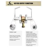 MrArm Commercial Door Lever Lock, Heavy-Duty Locking Door Handle, Designer Door Handles, Cylindrical Lever Lock, Non-Handed Grade 2 Industrial Standard Door Handle, Satin Chrome(Keyed Entry)