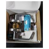 MrArm Commercial Door Lever Lock, Heavy-Duty Locking Door Handle, Designer Door Handles, Cylindrical Lever Lock, Non-Handed Grade 2 Industrial Standard Door Handle, Satin Chrome(Keyed Entry)