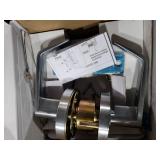 MrArm Commercial Door Lever Lock, Heavy-Duty Locking Door Handle, Designer Door Handles, Cylindrical Lever Lock, Non-Handed Grade 2 Industrial Standard Door Handle, Satin Chrome(Keyed Entry)