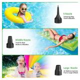 AGPTEK Electric Air Pump,Portable Air Pump with 3 Nozzles, 4.5kPa Quick-Fill,110V AC/12V DC Inflator/Deflator Pumps for Outdoor Camping, Inflatable Air Mattress Beds, Boats, Swimming Ring