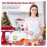 100% Polished Stainless Steel Meat Grinder Attachment for KitchenAid Mixer, Dishwasher Safe Food Grinder Attachment Anti-Corrosion