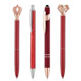 BESARME 4 Pcs Red Pens for Women, Red Gifts for Women Valentines Day Gifts for Teen Girls Fancy Pen Valentine Pens Cute Pen for School Office Supplies