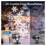 2026 Latest Snowflake Christmas Projector Lights Outdoor, Double Head Crystal-Clear Holiday Projector Outdoor with Timer, Snowfall LED Xmas Lights for House Outside Indoor Christmas Decorations