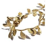 BASOKAN Gold Leaves Leaf Ribbon Trim Rope - 20 Yards - for Garland DIY Crafts and Party Wedding Home Decorations (Gold)