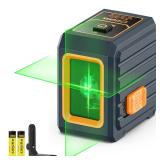 Laser Level, CIGMAN CM-G01 Self-Leveling Green Cross Line Laser, 100ft Range, 4 Brightness Levels Up to 28H Runtime, Compact 6.4oz, IP54, Magnetic Bracket, for Picture Hanging, Tile, DIY & Renovation
