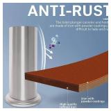 DOWRY Anti-Hand Off Toilet Plunger with Holder for Bathroom,Powerful Efficient Force Suction Cup,Heavy Duty, Deep Cleaning, Nickel