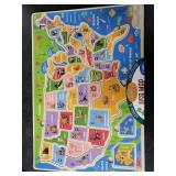 Montessori Mama USA Map Wooden Puzzle, Puzzles for Kids Ages 4-6 Educational Toys for 4 Year Old Kids Puzzles Ages 5-8 Landmarks, Animals, Capitols and States