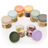 Lulonpon 8-Pack Thick Glass 2oz Mini Mason Jars with Lids - Airtight Condiment Containers, Salad Dressing Cups & Sauce Bottles for Lunch Box, Travel, Pantry Storage