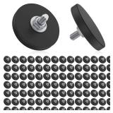 100 Pack Rubber Coated Magnets M6 Rock Light Magnets 1.69 Inch Mounting Magnet 30LBS Thread Stud Magnetic Anti-Scratch Strong for Rock Light Bar Camera Cabinet Blackboard Refrigerator (100 Pack)