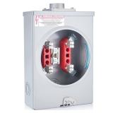 Relaxweex 125a, 4 Jaw Meter Base Meter Socket, 13.8 x 8.7 x 4.3 Inch, 600v 1 Phase 3 Wire Ringless Type, with Horn Bypass, Suitable for Overhead/Underground Feed