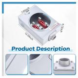 Relaxweex 125a, 4 Jaw Meter Base Meter Socket, 13.8 x 8.7 x 4.3 Inch, 600v 1 Phase 3 Wire Ringless Type, with Horn Bypass, Suitable for Overhead/Underground Feed