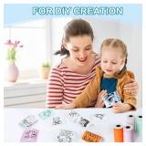 BYBOUS 12 Rolls 53mmx3.75m White Thermal Printer Paper, Mini Self-adhesive Label Printer Paper Compatible With T02/M02/M02/M02S PRO/M04AS/M04S Mini Thermal Printer