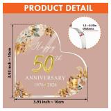 50th Wedding Anniversary Acrylic Cake Topper, 50 th Anniversary Decorations, 50 Wedding Topper, 50 Years Of Married Gifts (50th Anniversary Cake topper 2026)