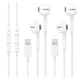 2 Pack Wired Headphones for iPhone Earbuds with Built-in Microphone & Volume Control Nosie Reduction Earphones Headsets Compatible with iPhone 14 13 12 11 Pro Max XS XR X 8 7, Support All iOS System
