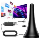 TV Antenna for Smart TV, Indoor Antenna for Local Channels, Long Range Reception, Supports 4K 1080p HD, Amplified Signal Booster, 9.84FT Coax Cable, Easy Installation