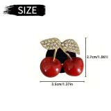 2Pcs Cherry Car Air Vent Freshener Perfume Clip, Rhinestone Air Outlet Fragrance Perfume Clip Freshener, Car Decor Cherry Flavour
