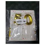 Gold Happy 50th Birthday Cake Decorations, Glitter 50th Birthday Cake Toppers Set and Numeral 50 Candles for Birthday Party Supplies, Heart Star Cupcake Decorations