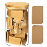 AW BRIDAL 50 Blank Love Notes Memory Jar, Anniversary Birthday Gifts for Boyfriend Girlfriend Husband Wife Mom Dad Friends, Couple Gifts Love You Because Jar for Engagement Bridal Wedding Registry