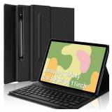 Keyboard Case for Samsung Galaxy Tab S10 FE/S9 FE 10.9 inch | Tab S9/S8/S7 11 inch, Magnetic Detachable Wireless Tablet Keyboard & Slim PU Leather Folio Stand Cover with S Pen Holder