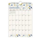 Wall Calendar 2026-2027, 18-Month Mini Wall Calendar Vertical From 2026 January - 2027 June, 6 x 9 Monthly Planner With Aesthetic Floral Design Thick Paper For Home School Office Planning, Beige