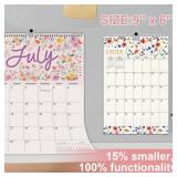 Wall Calendar 2026-2027, 18-Month Mini Wall Calendar Vertical From 2026 January - 2027 June, 6 x 9 Monthly Planner With Aesthetic Floral Design Thick Paper For Home School Office Planning, Beige