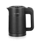 WTJMOV 0.6L Small Electric Tea Kettle Lightweight, 20 Ounce Double Wall Hot Water Boiler Stainless Steel Auto Shut-off, 120V Portable Travel Electric Kettle Fast Boil for Tea and Coffee, Black