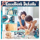 STAY GENT Interactive Dog Toys for Kids, 17Pcs Pretend Play Doctor Kit with Cage, Stethoscope, Robot Dog Toy with Leash, Walking Plush Dog Toys Pet Care Gifts for Boys Girls Aged 3 4 5 6 7 8