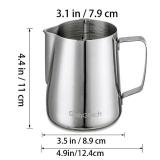 Stainless Steel Milk Frother Cup - Espresso Steaming Pitchers Coffee Foam Making Pitcher Latte Art Froth Cup Steaming Jug Cappuccino Hot Chocolate 20 Oz (600ml)