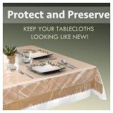 Elaine Karen Clear Plastic Table Cover Protector 100% Waterproof Table Protector Crystal Clear Plastic Tablecloth Cover for Dining Table Heavy Duty Vinyl, 54 x 72 Rectangle