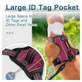 BARKBAY Dog Harness No Pull with ID Tag Pocket - Heavy Duty, Reflective, Easy Control for Large Dogs(Pink/Black,S)