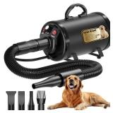 PETNF Dog Dryer for Pet Grooming, Dog Hair Dryer Blower Dog Blow Dryer High Velocity Air Forced Blow Dryer for Large Dogs,Noise Reduction Pet Hair Dryer 3.2HP Adjustable Speed Temp Dogs Grooming Bath