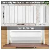 Extral Large Stone Dish Drying Mats for Kitchen Counter, 28(L) x 16(W) Quick Dry Dish Drying Mat, Collapsible Eco-Friendly Absorbent Diatomaceous Earth Mat for Dishes Cups, Match Any Countertop