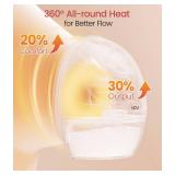 NCVI Heated Hands-Free Breast Pump, Wearable Warming Comfort, Hospital-Grade -300mmHg Suction, Slim & Quiet Electric Breastfeeding Pump, 4 Modes 9 Levels, Long Battery Life, Fits 19-28mm
