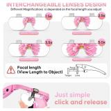 GUOUBUO Magnifying Glass with Light, 1.5X-5.0X Magnifying Glasses, Rechargeable Magnifier Headset with Light, Head Magnifier with 4 Detachable Lenses, Magnify Glasses for Close Work Crafts Jewelry