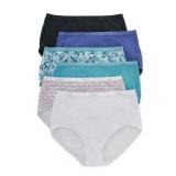 Hanes Womens Cotton Brief Underwear  Moisture-Wicking  6-Pack Assortment 1 Size 8