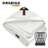 13 x 13Ft Extra Super Heavy Duty 12 Mil Thick Waterproof White Tarp Cover Sheet & 6 Pcs Bungee Balls