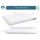 Bluewave Bedding Slim Gel Memory Foam Pillow for Stomach, Back and Side Sleepers - Therapeutic Design for Spinal Alignment, Better Breathing and Enhanced Sleeping (4-Inches Height, Standard)