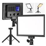 NEEWER 9 LED Video Light Panel, Dimmable DSLR Camera Soft Lighting with Mini Desk Tripod Stand, USB Type C Ports, 3200K~5600K CRI95+ for Studio Photography Video Recording Live Streaming, NL-116AI NO 