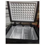 20.67 in. W 1.8 Cubic Feet Manual Defrost Garage Ready Chest Freezer with Adjustable Temperature Controls in Black - Retail: $160