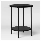 Wood and Metal Round End Table Black - Room Essentials
