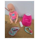 Dream Collection 14 Inch Drink And Wet Baby Doll With Training Potty