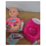 Dream Collection 14 Inch Drink And Wet Baby Doll With Training Potty