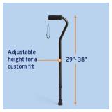 Medline Aluminum Offset Walking Cane for Seniors & Adults is Portable and Lightweight for Balance, Knee Injuries, Mobility & Leg Surgery Recovery