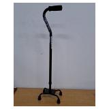 Medline Aluminum Quad Cane with Large Base for Balance, Knee Injuries, Leg Surgery Recovery & Mobility, Portable, Lightweight Walking Aid for Seniors & Adults - Cane Supports 300 lbs and Weighs 4 lbs